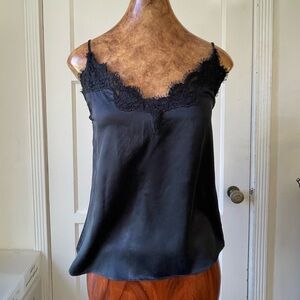 Black Lace Trim Camisole by CO